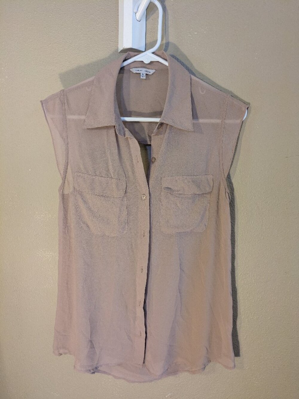Naked Zebra beige button up tank